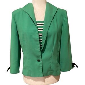 Miss Dorby Green 2 Pc Blazer Jacket Blazer & Under Shirt